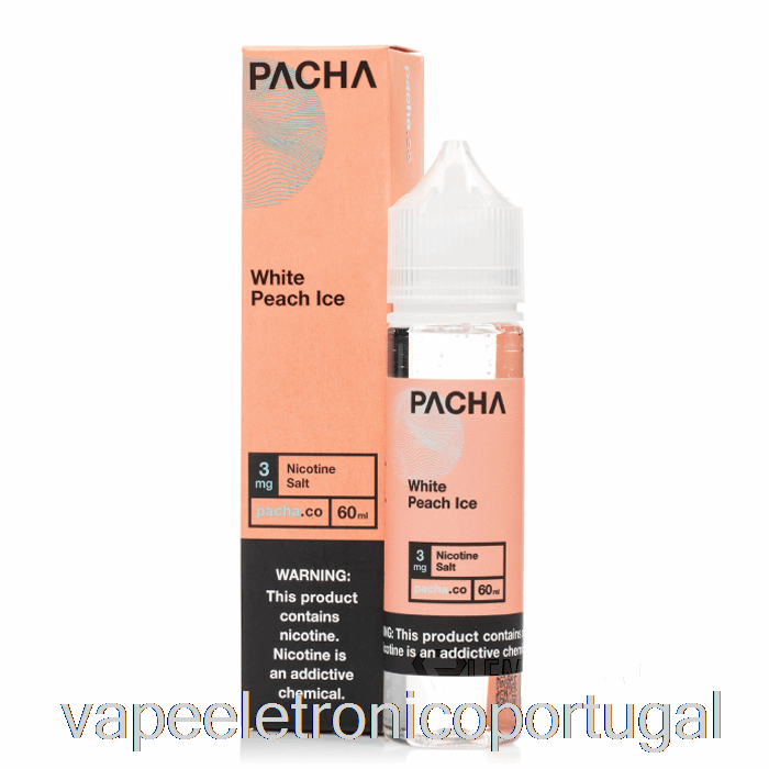 Vape Eletrônico Branco Pêssego Gelo - Pacha - 60ml 0mg
